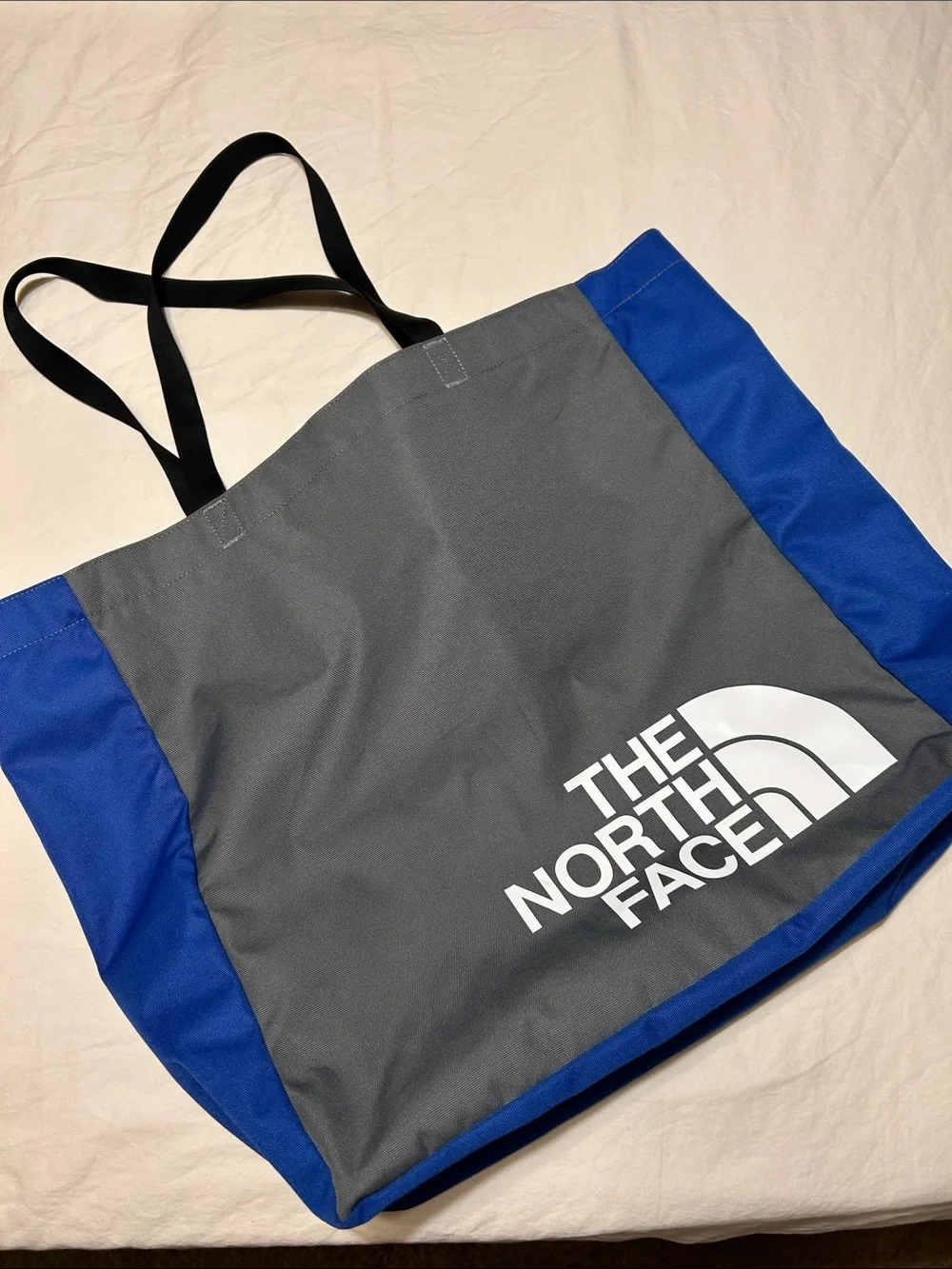 The North Face Gray and Blue Logo Tote